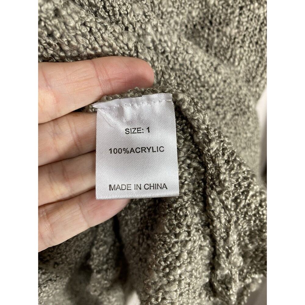 SAGA Sweater Gray Soft Popcorn Flutter Sleeve Raw Hem Lagenlook Boho Relaxed  L? - Picture 8 of 9